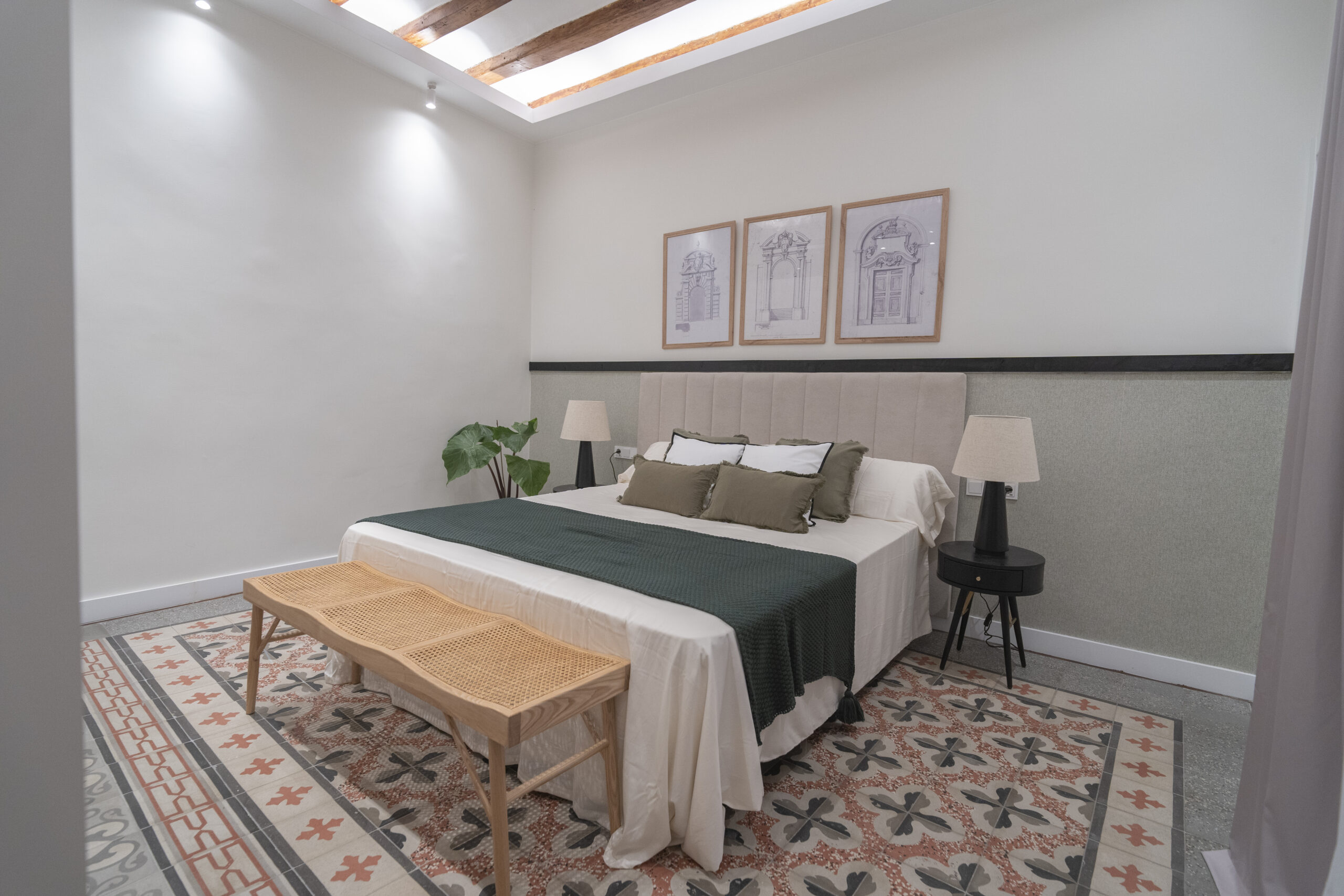 interior, cama, habitación