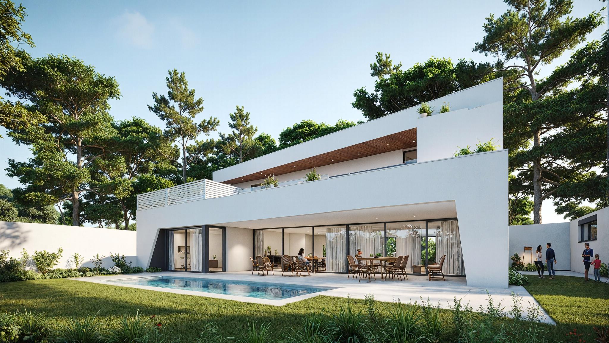 casa unifamiliar arquitectura minimalista, mediterránea, catalan coast