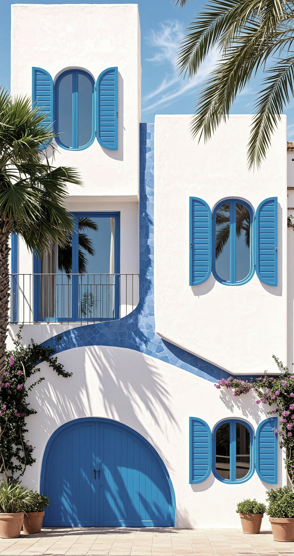 fachada mediterránea, azul, mar, pescadores